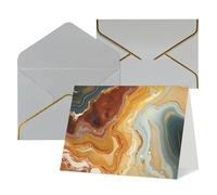 QMNSEHF Biglietto di auguri vuoto con buste, biglietto di ringraziamento in marmo arte moderna, biglietto di buon compleanno, per donne, uomini, Natale, Halloween, matrimonio, biglietti di auguri per