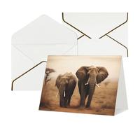 QMNSEHF Biglietto di auguri vuoto con buste Thank YouCard Animali Selvaggi Elefanti Biglietto di Buon Compleanno per Donne Uomini Natale Halloween Matrimonio Biglietti di auguri per tutte le occasioni