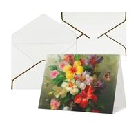 QMNSEHF Biglietto di auguri vuoto con buste Thank YouCard Bouquet di fiori Biglietto di buon compleanno per donne uomini Natale Halloween matrimonio biglietti di auguri vuoti per tutte le occasioni