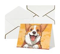 QMNSEHF Biglietto di auguri vuoto con buste Thank YouCard Carino corgi cane biglietto di buon compleanno per donne uomini Natale Halloween matrimonio biglietti vuoti per tutte le occasioni biglietti