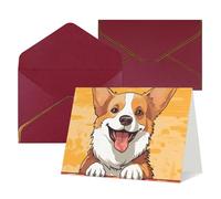 QMNSEHF Biglietto di auguri vuoto con buste Thank YouCard Carino corgi cane biglietto di buon compleanno per donne uomini Natale Halloween matrimonio biglietti vuoti per tutte le occasioni biglietti