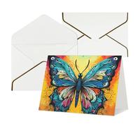 QMNSEHF Biglietto di auguri vuoto con buste Thank YouCard Farfalla Tie Dye Biglietto di buon compleanno per donne uomini Natale Halloween matrimonio biglietti di auguri vuoti per tutte le occasioni