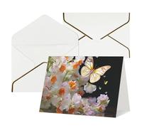 QMNSEHF Biglietto di auguri vuoto con buste Thank YouCard Farfalle Narciso Fiori Biglietto di buon compleanno per donne Uomini Natale Halloween Matrimonio Biglietti di auguri per tutte le occasioni