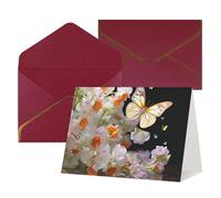 QMNSEHF Biglietto di auguri vuoto con buste Thank YouCard Farfalle Narciso Fiori Biglietto di buon compleanno per donne Uomini Natale Halloween Matrimonio Biglietti di auguri per tutte le occasioni