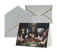 QMNSEHF Biglietto di auguri vuoto con buste Thank YouCard Giocando a poker Dogs Biglietto di buon compleanno per donne uomini Natale Halloween matrimonio biglietti di auguri per tutte le occasioni 4x6