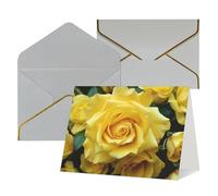 QMNSEHF Biglietto di auguri vuoto con buste Thank YouCard Grazioso fiore giallo rosa biglietto di buon compleanno per donne uomini Natale Halloween matrimonio biglietti di auguri per tutte le