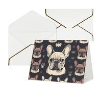 QMNSEHF Biglietto di auguri vuoto con buste Thank YouCard I Love French Bulldog Biglietto di buon compleanno per donne uomini Natale Halloween matrimonio biglietti di auguri per tutte le occasioni 4x6