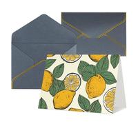QMNSEHF Biglietto di auguri vuoto con buste Thank YouCard Limone Fruit Pattern Happy Birthday Card per donne uomini Natale Halloween matrimonio biglietti di auguri per tutte le occasioni 4x6