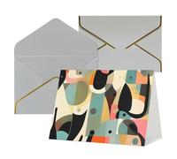 QMNSEHF Biglietto di auguri vuoto con buste Thank YouCard Mid-Century Modern Art Cat Happy Birthday Card per donne uomini Natale Halloween matrimonio biglietti di auguri per tutte le occasioni 4x6