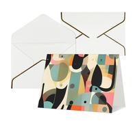 QMNSEHF Biglietto di auguri vuoto con buste Thank YouCard Mid-Century Modern Art Cat Happy Birthday Card per donne uomini Natale Halloween matrimonio biglietti di auguri per tutte le occasioni 4x6