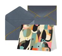 QMNSEHF Biglietto di auguri vuoto con buste Thank YouCard Mid-Century Modern Art Cat Happy Birthday Card per donne uomini Natale Halloween matrimonio biglietti di auguri per tutte le occasioni 4x6