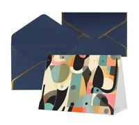 QMNSEHF Biglietto di auguri vuoto con buste Thank YouCard Mid-Century Modern Art Cat Happy Birthday Card per donne uomini Natale Halloween matrimonio biglietti di auguri per tutte le occasioni 4x6