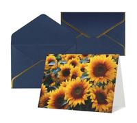 QMNSEHF Biglietto di auguri vuoto con buste Thank YouCard Molti bellissimi girasoli Biglietto di buon compleanno per donne uomini Natale Halloween matrimonio biglietti di auguri vuoti per tutte le