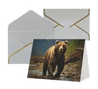 QMNSEHF Biglietto di auguri vuoto con buste Thank YouCard Orso marrone Biglietto di buon compleanno per donne uomini Natale Halloween matrimonio biglietti di auguri vuoti per tutte le occasioni 4x6
