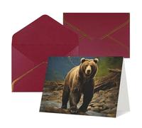 QMNSEHF Biglietto di auguri vuoto con buste Thank YouCard Orso marrone Biglietto di buon compleanno per donne uomini Natale Halloween matrimonio biglietti di auguri vuoti per tutte le occasioni 4x6