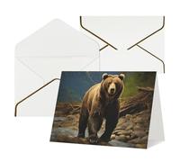 QMNSEHF Biglietto di auguri vuoto con buste Thank YouCard Orso marrone Biglietto di buon compleanno per donne uomini Natale Halloween matrimonio biglietti di auguri vuoti per tutte le occasioni 4x6