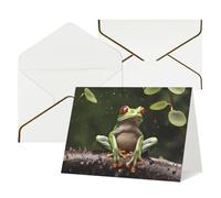QMNSEHF Biglietto di auguri vuoto con buste Thank YouCard Peace Tree Frog Biglietto di buon compleanno per donne uomini Natale Halloween matrimonio biglietti di auguri per tutte le occasioni 4x6