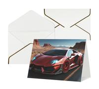 QMNSEHF Biglietto di auguri vuoto con buste Thank YouCard Red Race Car Happy Birthday Card per donne uomini Natale Halloween matrimonio biglietti di auguri per tutte le occasioni 4x6