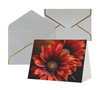 QMNSEHF Biglietto di auguri vuoto con buste Thank YouCard Red Sunflower Happy Birthday Card per donne uomini Natale Halloween matrimonio biglietti di auguri per tutte le occasioni 4x6