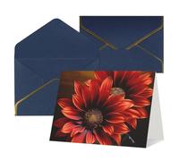QMNSEHF Biglietto di auguri vuoto con buste Thank YouCard Red Sunflower Happy Birthday Card per donne uomini Natale Halloween matrimonio biglietti di auguri per tutte le occasioni 4x6
