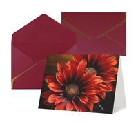 QMNSEHF Biglietto di auguri vuoto con buste Thank YouCard Red Sunflower Happy Birthday Card per donne uomini Natale Halloween matrimonio biglietti di auguri per tutte le occasioni 4x6