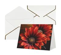 QMNSEHF Biglietto di auguri vuoto con buste Thank YouCard Red Sunflower Happy Birthday Card per donne uomini Natale Halloween matrimonio biglietti di auguri per tutte le occasioni 4x6