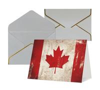 QMNSEHF Biglietto di auguri vuoto con buste Thank YouCard Retro Canada Flag Happy Birthday Card per donne uomini Natale Halloween matrimonio biglietti di auguri per tutte le occasioni 4x6