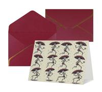 QMNSEHF Biglietto di auguri vuoto con buste Thank YouCard Scheletro che balla con ombrello Biglietto di buon compleanno per donne uomini Natale Halloween matrimonio biglietti di auguri per tutte le