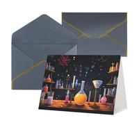 QMNSEHF Biglietto di auguri vuoto con buste Thank YouCard Science Party Happy Birthday Card per donne uomini Natale Halloween matrimonio biglietti di auguri per tutte le occasioni 4x6