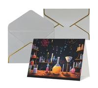QMNSEHF Biglietto di auguri vuoto con buste Thank YouCard Science Party Happy Birthday Card per donne uomini Natale Halloween matrimonio biglietti di auguri per tutte le occasioni 4x6