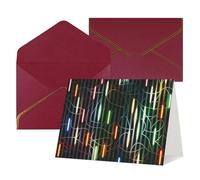 QMNSEHF Biglietto di auguri vuoto con buste Thank YouCard Stripe e Light Happy Birthday Card per donne e uomini, Natale, Halloween, matrimonio, biglietti di auguri per tutte le occasioni, 10,2 x 15,2