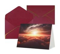 QMNSEHF Biglietto di auguri vuoto con buste, Thank YouCard Sunrise Cloud, biglietto di buon compleanno per donne e uomini, Natale, Halloween, matrimonio, biglietti di auguri per tutte le occasioni, 10