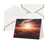 QMNSEHF Biglietto di auguri vuoto con buste, Thank YouCard Sunrise Cloud, biglietto di buon compleanno per donne e uomini, Natale, Halloween, matrimonio, biglietti di auguri per tutte le occasioni, 10