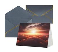 QMNSEHF Biglietto di auguri vuoto con buste, Thank YouCard Sunrise Cloud, biglietto di buon compleanno per donne e uomini, Natale, Halloween, matrimonio, biglietti di auguri per tutte le occasioni, 10