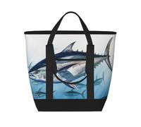 QMNSEHF Borsa termica per il pranzo al tonno rosso Thunnus per donne e uomini, riutilizzabile, a prova di perdite, borsa termica per picnic e lavoro