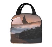 QMNSEHF Borsa termica per il pranzo all'alba su Reynisfjara Beach Lunch Box per donne uomini riutilizzabile a prova di perdite borsa termica per picnic lavoro