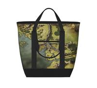 QMNSEHF Borsa termica per il pranzo con mappa della Terra di Mezzo per donne e uomini, riutilizzabile, a prova di perdite, borsa termica per picnic e lavoro