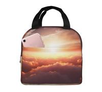 QMNSEHF Borsa termica per il pranzo, con sole, alba, nuvola, per donne e uomini, riutilizzabile, a prova di perdite, per picnic, lavoro