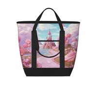 QMNSEHF Borsa termica per il pranzo rosa caramella terra Lunch Box per donne uomini riutilizzabile a prova di perdite borsa termica per picnic lavoro