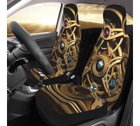 QMNSEHF Cool Steampunk Gears, coprisedili anteriori per auto, solo sedili anteriori, coprisedili per auto, berlina, camion, SUV, 2 pezzi