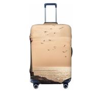 QMNSEHF Copertura per bagagli da viaggio, elastica, lavabile, con faro e gabbiano, antigraffio, in spandex, adatta per bagagli da 45 a 81 cm, Nero , M