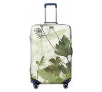 QMNSEHF Copertura per bagagli da viaggio, elastica, lavabile, con fogliame ed erbe con libellule alate, copertura antigraffio in spandex per bagagli da 45,7 a 81,7 cm, Nero , M