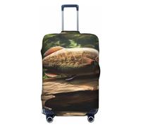QMNSEHF Copertura per bagagli da viaggio, elastica, lavabile, in legno e pesce, antigraffio, in spandex, adatta per bagagli da 45 a 81 cm, Nero , M
