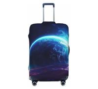 QMNSEHF Copertura per bagagli da viaggio, elastica, lavabile, motivo: pianeta stellare, antigraffio, in spandex, adatta per bagagli da 45 a 81 cm, Nero , M