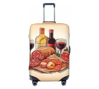 QMNSEHF Copertura per bagagli da viaggio, elastica, lavabile, per cibo e bevande, antigraffio, in spandex, adatta per bagagli da 45 a 81 cm, Nero , M