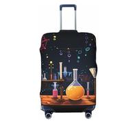 QMNSEHF Copertura per bagagli da viaggio, elastica, lavabile, per feste scientifiche, antigraffio, in spandex, adatta per bagagli da 45-81 cm, Nero , XL