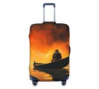 QMNSEHF Copertura per bagagli da viaggio, elastica, lavabile, per uomo e barca, antigraffio, in spandex, adatta per bagagli da 45-81 cm, Nero , XL