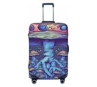 QMNSEHF Copertura per bagagli da viaggio Protezione per valigia elastica lavabile blu fungo danza valigia copertura antigraffio spandex bagagli copre per bagagli da 45-81 cm, Nero , S