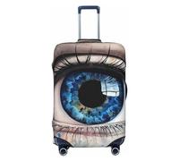QMNSEHF Copertura per bagagli da viaggio Protezione per valigia elastica lavabile Blue Eye Copertura per valigia antigraffio Spandex copre bagagli adatto per bagagli da 45-81 cm, Nero , L