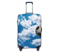 QMNSEHF Copertura per bagagli da viaggio Protezione per valigia elastica lavabile calcio blu-sky copertura per valigia antigraffio spandex copre bagagli adatto per bagagli da 45-81 cm, Nero , M
